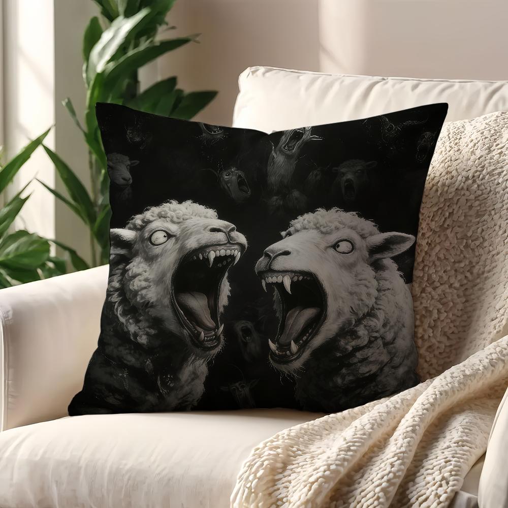 Capa de Almofada Ovelha Boêmia Thriller Decoração Quarto Loja Carro Melhor Escritório em Casa Almofada de Café Sofá Impressão Simplicidade Nórdica