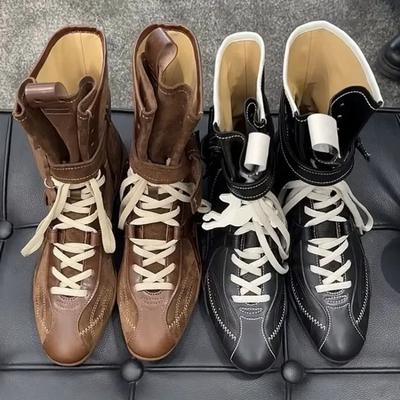 Modă La Mod Piele Moale Până la Mijlocul Gambei Ghete de Box pentru Femei Vânzare Fierbinte a Sezonului Stil Retro Nou Înălțime Mărită Căptușeală PU Talpă Plată