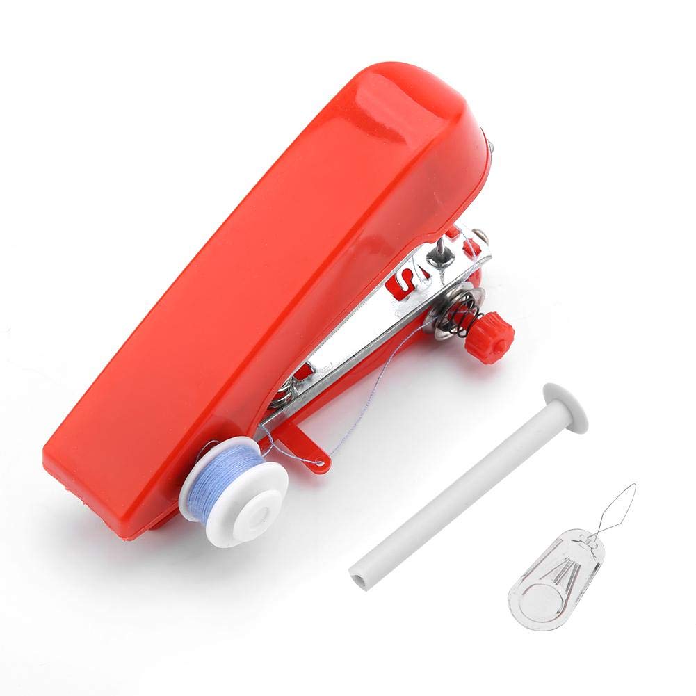 Qiilu Handy Sewing Mini Manual Sewing Pocket One Fácil para iniciantes em casa Máquina, Máquina, Tamanho, Compacto, Pequeno, Mão, Operar, Feito à mão, Costura, Usar,