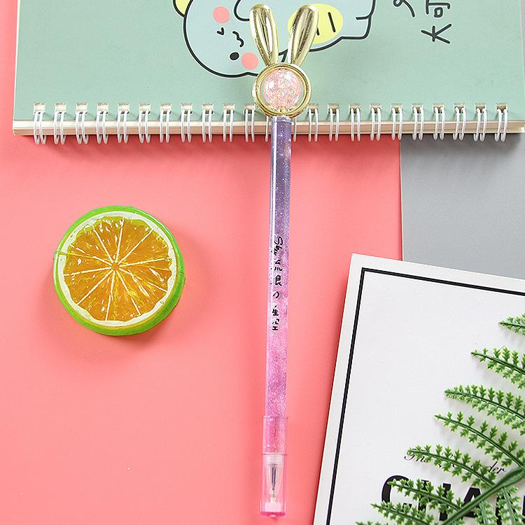1 Piece Cute Cartoon Crystal Gel Ink Pens Kawaii Stationery Material Office School Supplies Gifts Gel Pen
