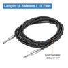 uxcell Guitar Instrument Cable, 15ft 14" to 14" Straight Electric Guitar Jack Cable Wire for Guitar and Bass, Black and White