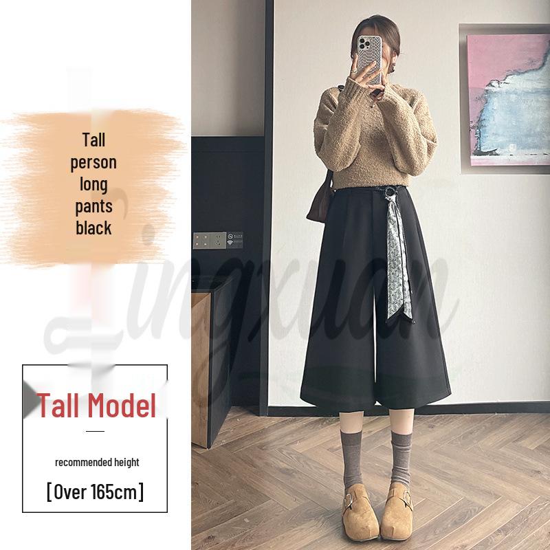 2026 Autumn/Winter Women s Woolen High-Waist Wide-Leg & Bootcut Pants Collection XL