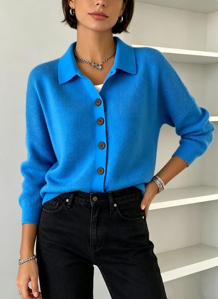 Knitted Cardigan, Button Up Women's Sweater, Outerwear, Autumn and Winter New Styles, Solid Color, Casual, Fashionable Women's Clothing