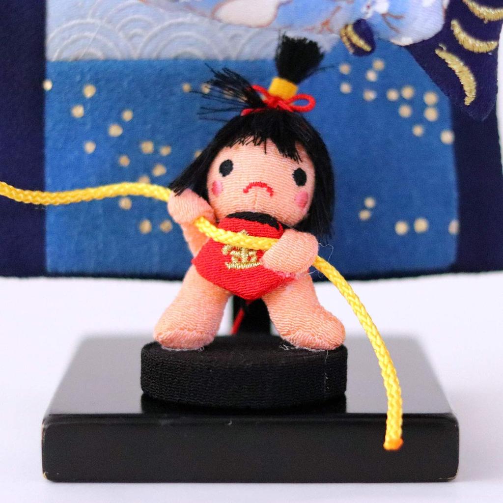 Ningyo no Kodomoya Honten Indoor Koinobori Carp Streamer Hanging Decoration Kintaro Extra Small 48cm with Wooden Stand Boys Day May Festival