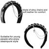 PU Leather Buckle Hairhoop for Women with Chain Decors Japanese Girl Headband Cosplay Dress Up Accessories