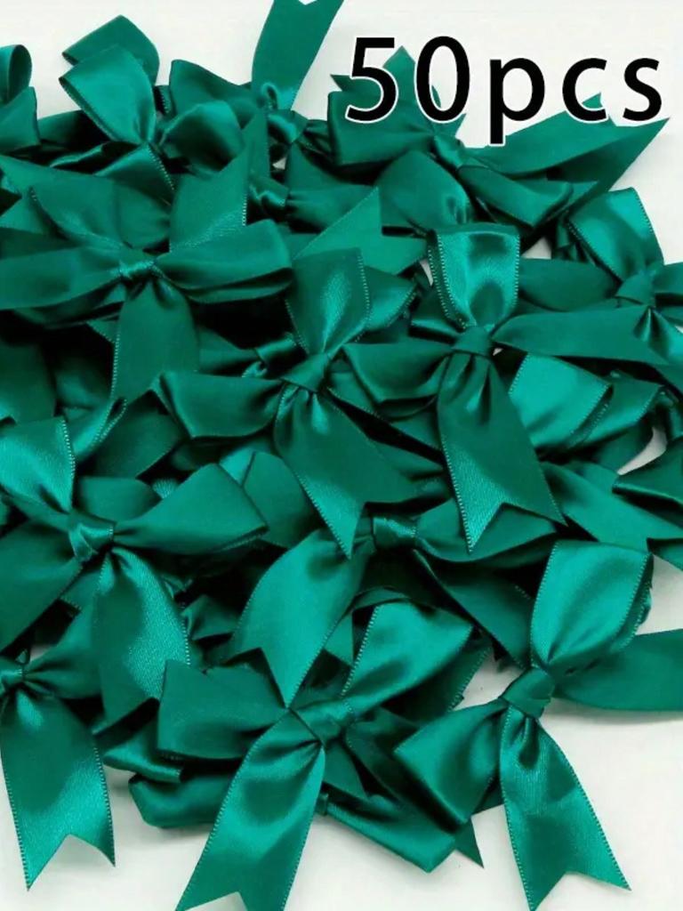 50pcs, Ribbon Bow Craft Bow Pink White Floral Gift Tie Wedding Decoration Bow Bow DIY Birth Party Baking Decoration