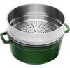 Кокотница Zwilling Staub круглый с пароваркой 26см базилик зеленый 5,2л (40510-603-0)