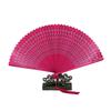 Multi Color Bamboo Folding Fan Handmade Dancing Fan Vintage Hollow Hand Fan  Wedding