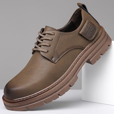 2025 Autumn and Winter New Men's Retro Trend Tooling Leather Shoes Men's Platform Handmade Online Casual Leather Shoes 5087