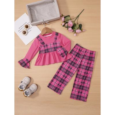 Spring and Autumn New Style Girls' Outfit Ying Lin Style Long Sleeve Two-Piece Set Casual Cute Girls' Outfit