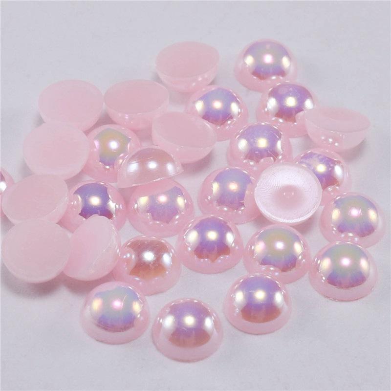 Beads Flat Scrapbook DIY Clothing Accessories Jewelry Imitation Pearl Back Cabo Nail Art Half Round