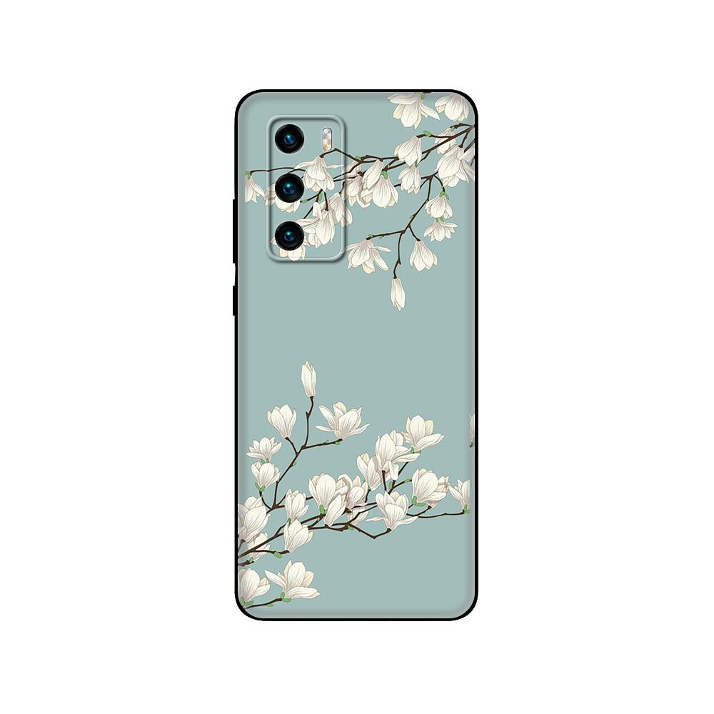 Black Tpu Case For Huawei P30 Lite P30 Pro P40 Case For Huawei P40 LITE E P Smart 2020 Case Cover Orchid Flowers Colorfu