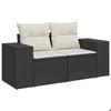 VidaXL Salon de Jardin avec Coussins 6 pcs, Canapés de Terrasse, Ensemble de Meubles de Patio, Mobilier d'Extérieur, Noir 3222535
