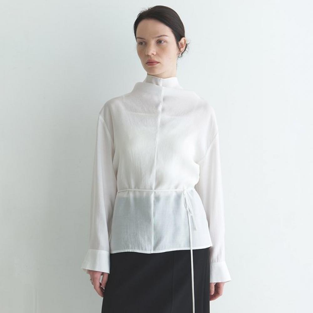 On On High Neck Sheer Blouse New6mb327