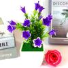 Plastic Lily Cherry Blossom Rose Flowers Potted Plant For Decor Home