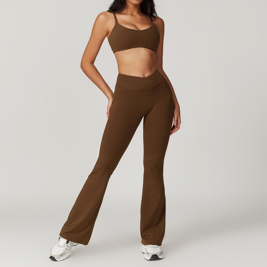 Umweltfreundliches, recyceltes, schnell trocknendes Yoga- und Lauf-Outfit - Damen-Fitnessanzug mit kurzen Ärmeln und stilvollem Rückendesign (Modell 8799)
