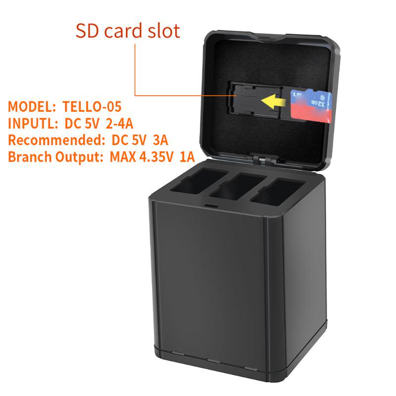 3 IN 1 Battery Charger for Smart Charger USB Charging Box for Tello Drone Battery Charging Hub Outdoor Charger Accessor