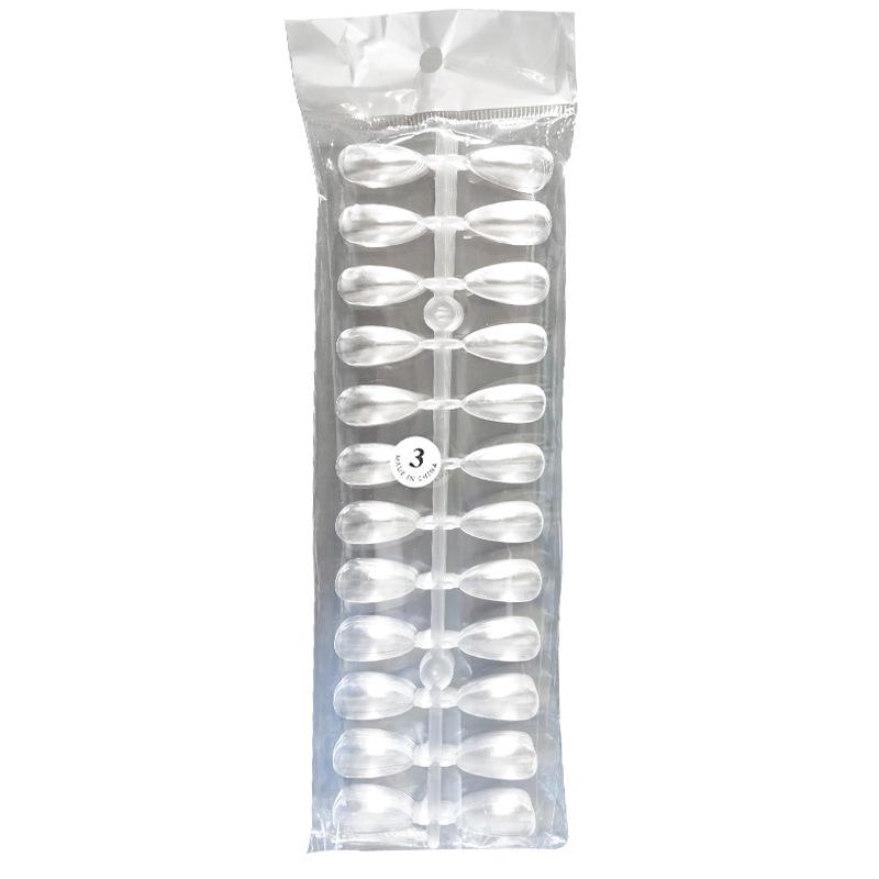 Almond Teardrop Fake Nail Tips Set with Patterns – 240-Piece Display for Nail Art Practice