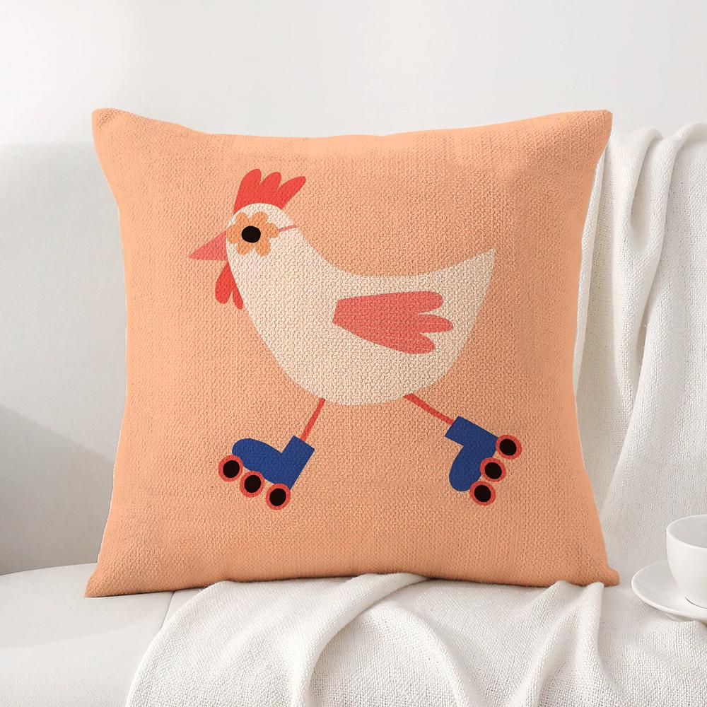 Abstract Animals Cushion Cover Summer Coolness Linen Fabric Double-Sided Printing Pillow Case Sofa Home Decor Gift