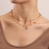 Trend Double Clavicle Chain Pentagram Pendant Necklace Women's ins Metal Wind Necklace Versatile