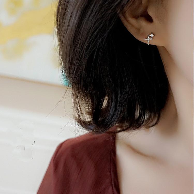 Stylish Stylish Piercing Zircon Stone Star Charm Party Wear Stud Earrings For Women Accessories B032Fashion Charm