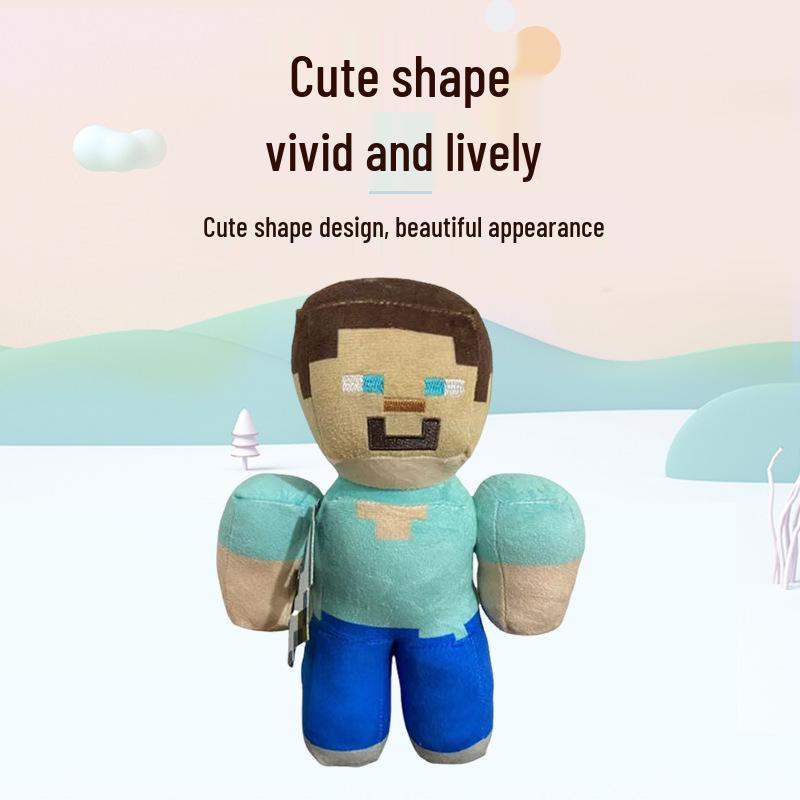Minecraft Plush Zombie & Black Steve Figure - Sitting Pose