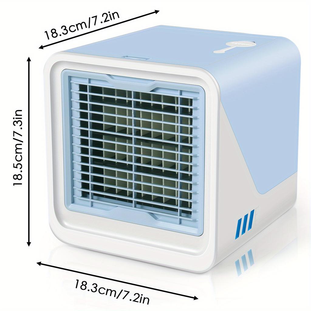Leise & Schnell Kühlende Tragbare Klimageräte Ventilator mit 3 Geschwindigkeiten, Austauschbarem Filter & Luftbefeuchter, Kühlventilatoren, die kalte Luft blasen