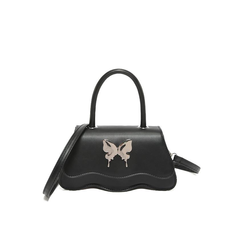 Stylish Small Square Crossbody Bag For Women With Unique Butterfly Design In Black White Pink Green Silver