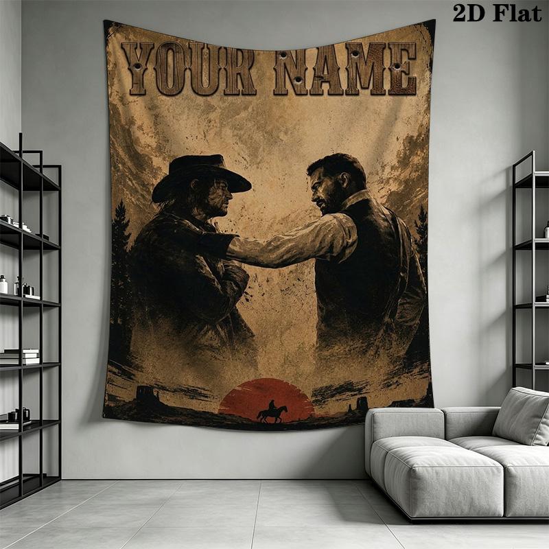 Name Custom RDR2 Game Wall Tapestry Aesthetic Wall Hanging Printed Fabric Blanket Decorative Tapestries for Bedroom Living Room Home Decor