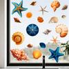 Conchas Estrellas de Mar Pegatina Estática para Ventana Sin Pegamento Autoadhesiva Para Decoración de Vidrio de Dormitorio Baño