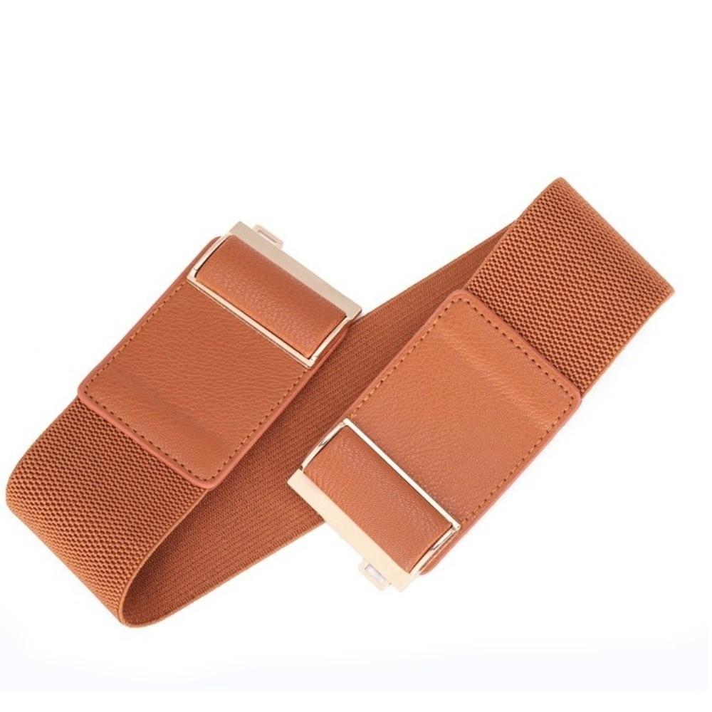Waist Defining Elastic Wide Belts Solid Color Dress Belt Stretch Waistband  Coat Accessories