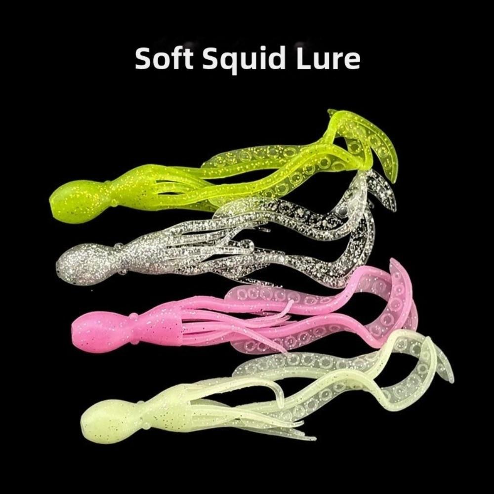 4.2g Weight Silicone Trolling Skirts 11cm Length Luminous Squid Jigging  Jigging Fishing