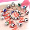 12x316L Crystal Rhinestone Summer Bikini Fashion Belly Button Jewelry Navel Bar Ring Body Piercing