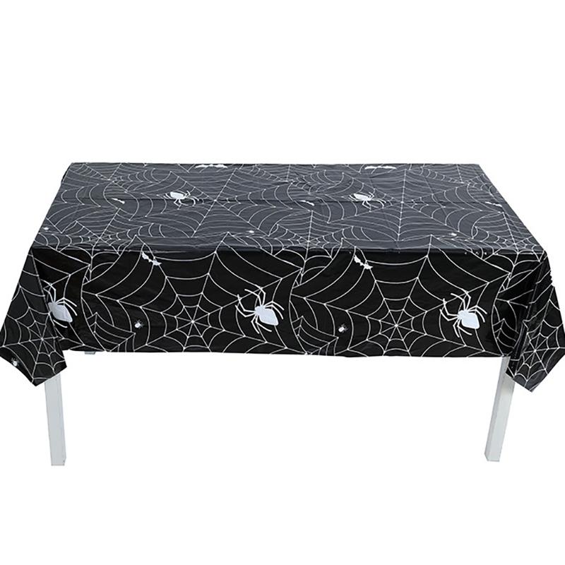 WTEMPO Halloween Spinnennetz Tischdecke Rechteckig Plastik Spinnennetz Tischdecke Große Größe Tischdecken für Heimdeko Halloween Party Dekorationen
