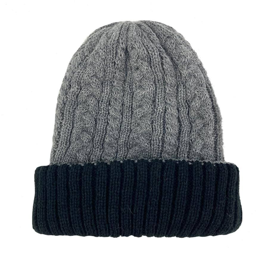 

RV CABLE WATCH Двусторонняя шапка крупной вязки [в горошек] / (JP, Алфавит, M, L, Черный/Серый)