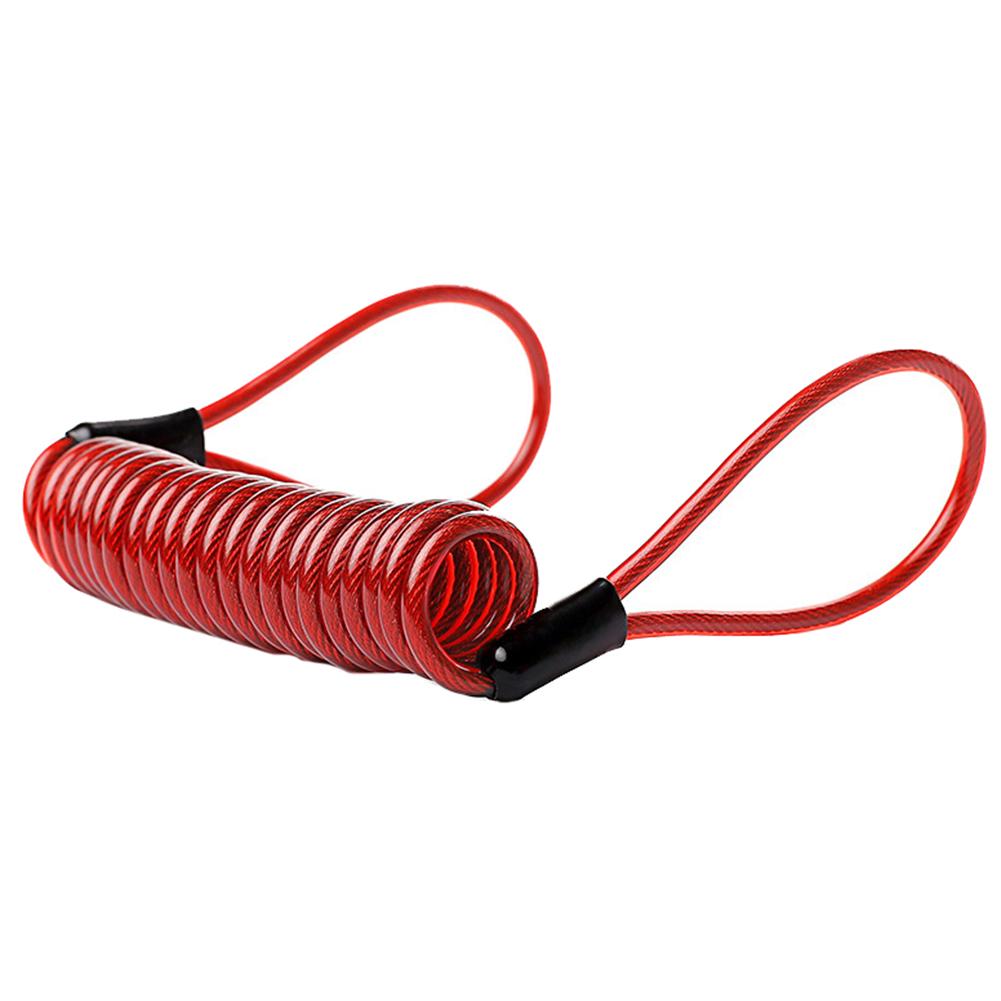 DYS Auto Shop 120cm Motorcycle Motorbike Security Disc Brake Lock Spring Reminder Cable Coil