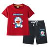 Doraemon Kids' Summer Set: Short-Sleeve T-shirt & Capris for Boys and Girls - Lightweight Casual Two-Piece.