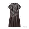Europäischer Stil 2025 Damen Mini-Kleid aus Kunstleder - Elegant und Trendig