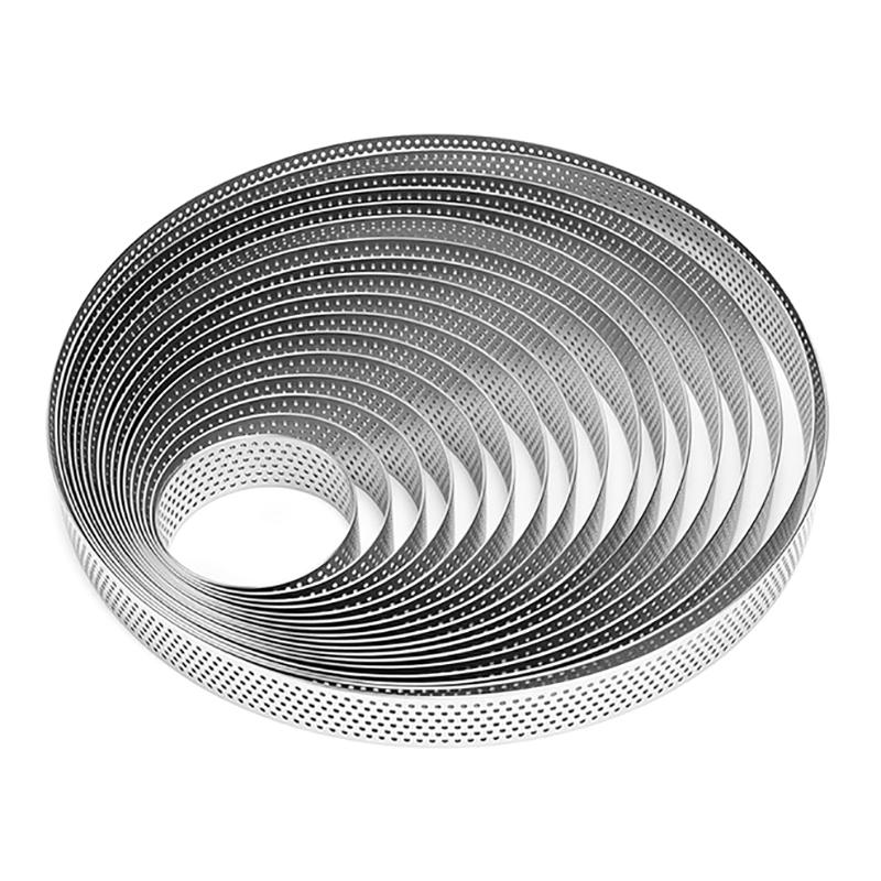Stainless Steel Mousse Cake Mold Heat-Resistant Perforated Round Tart Ring Cookies Pastry Circle Cutter Mold Baking Tools