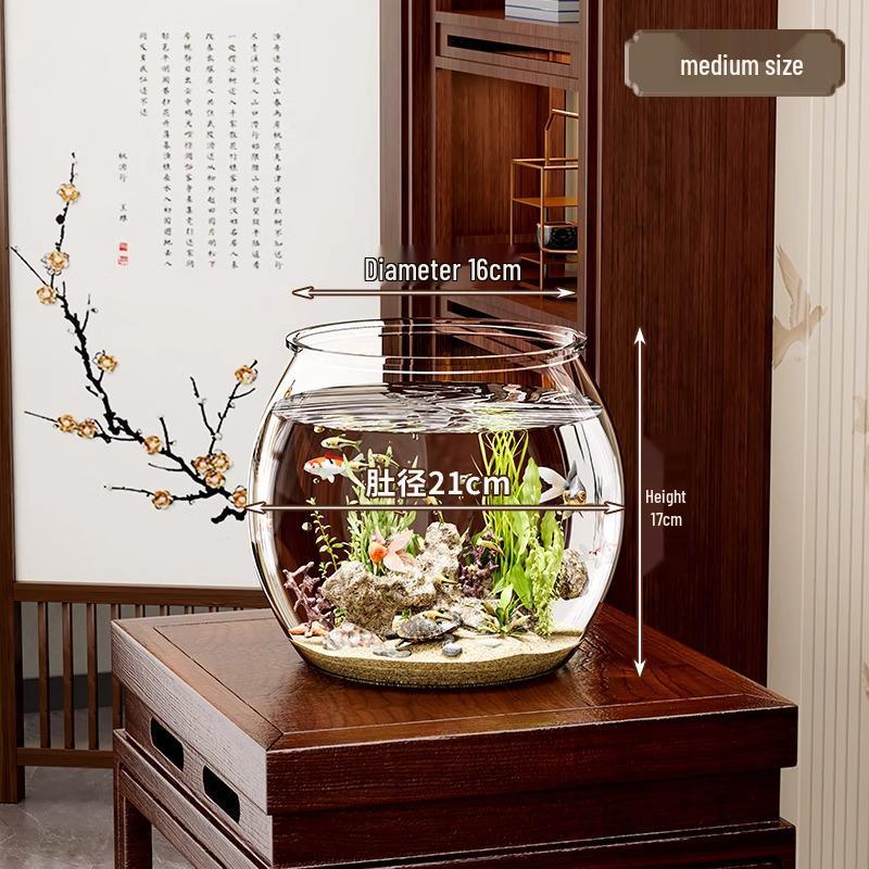 Unbreakable Round Fish Tank: High-Transparency, Impact-Resistant Plastic Desktop Eco-Tank