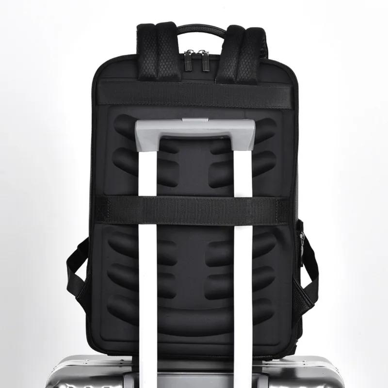 Executive Backpack Men PU Leather Satchel USB Charging Briefcase Office Travel Laptop Office Business Shoulder Back Pack Male
