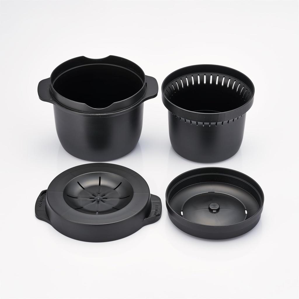 Skater Rice Steam Recipe Made In Maker, 1-cup Capacity, Microwave-safe, Revolution, Included, Japan, Black, MWMR1N-A