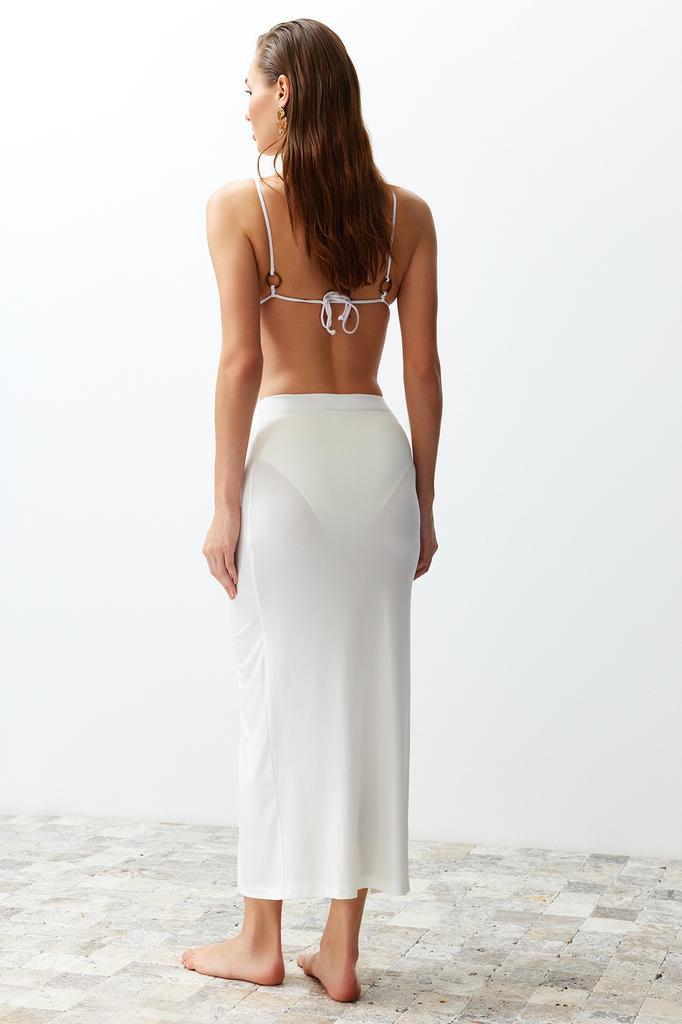 Women's Fashion New Skirt Black Fitted Maxi Woven Slit Skirt