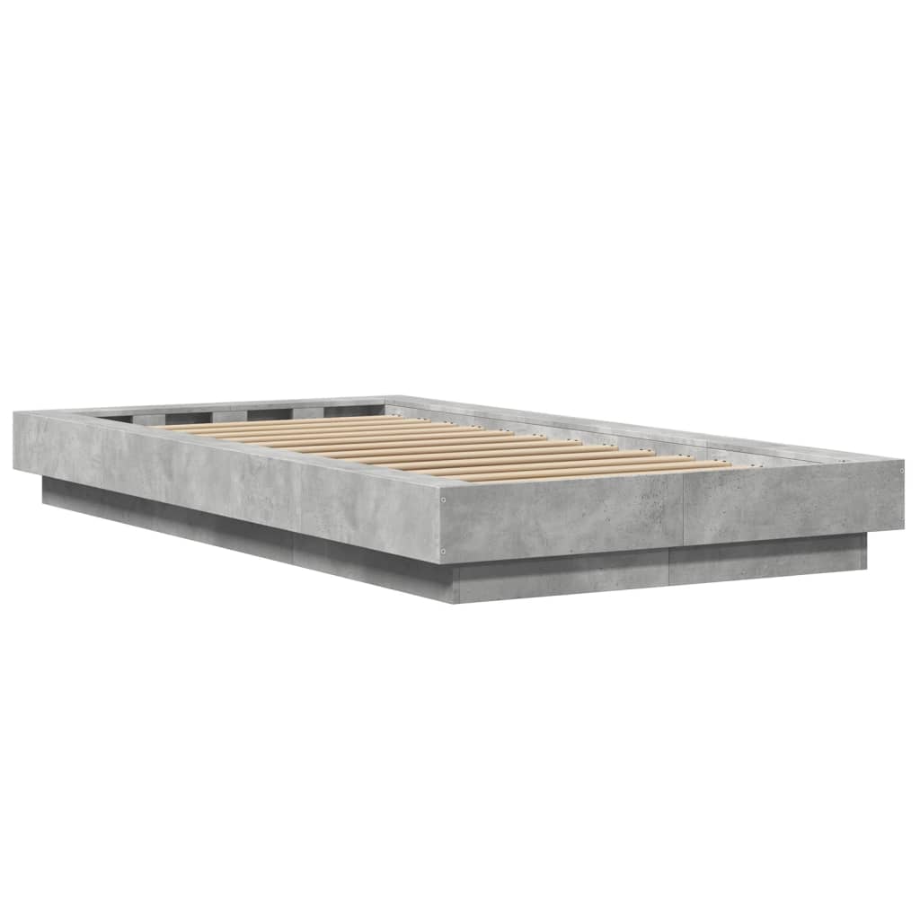 Bed Frame Concrete Grey 75 x 190 cm Particleboard