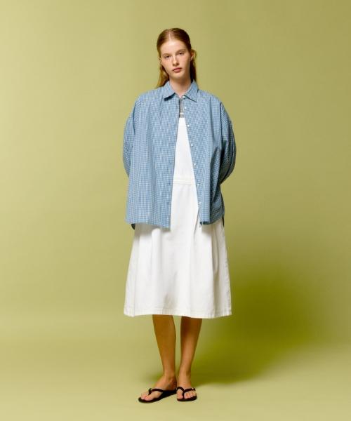 DEPOUND Check Oversized Shirt [Blue]