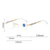 New Rimless Reading Glasses for Men Women Fashion Transparent Far Sight Eyeglasses Classic Diamond Cut Presbyopia Eyeglasses