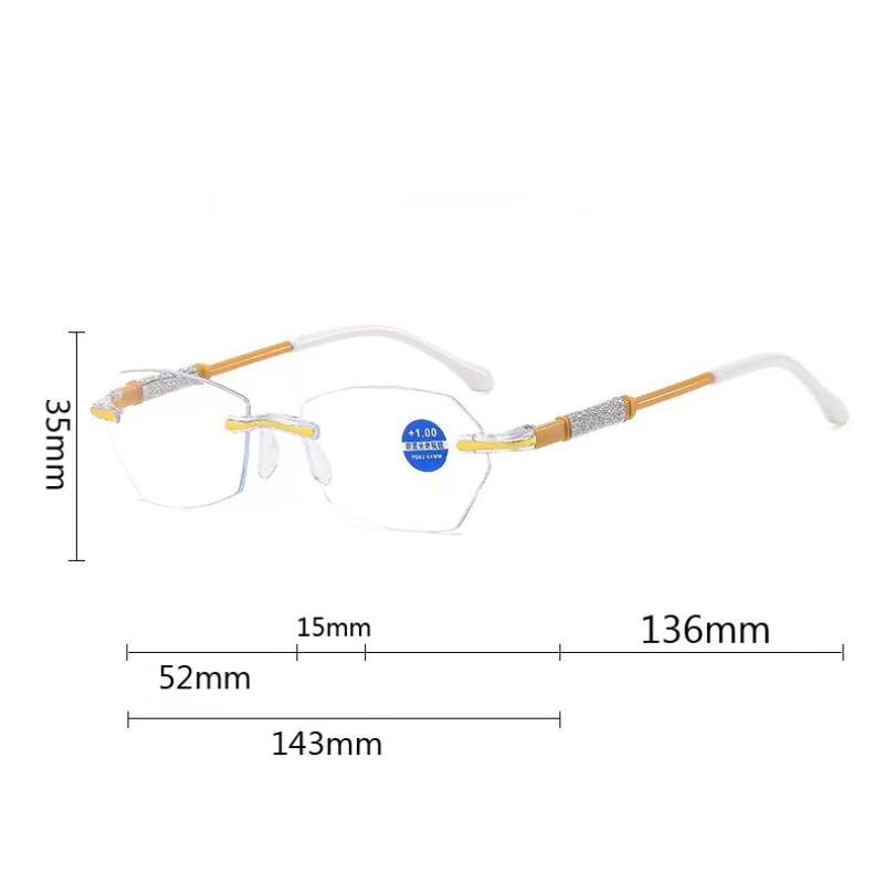 New Rimless Reading Glasses for Men Women Fashion Transparent Far Sight Eyeglasses Classic Diamond Cut Presbyopia Eyeglasses