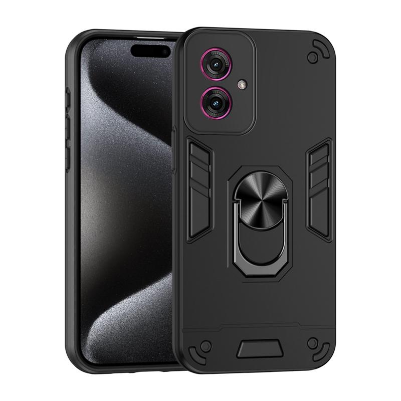 Shockproof Armor Lens Protector Case For Motorola Moto G35 G45 G55 G85 5G Magnetic Metal Ring Holder Back Cover