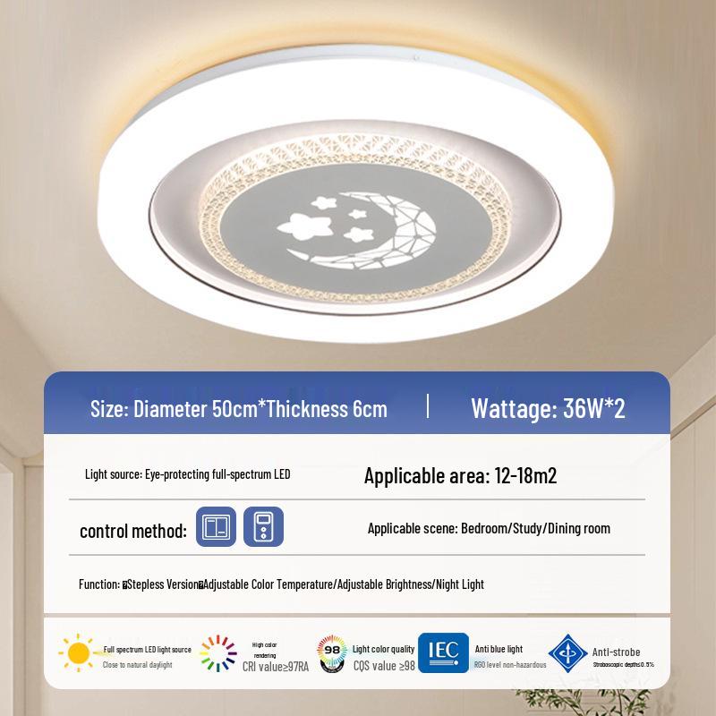 2025 Modern Minimalist LED Ceiling Light for Master Bedroom & Kids' Rooms - Full Spectrum Eye Protection