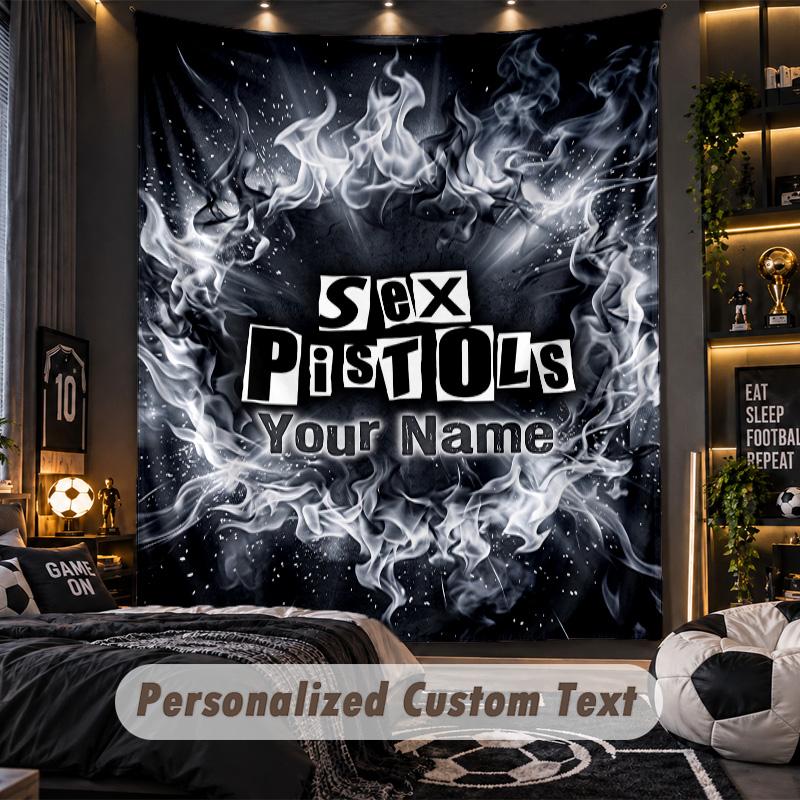 TapestrySex Pistols Custom Name Text Personalized Wall Hanging Tapestry Home Wall Decor